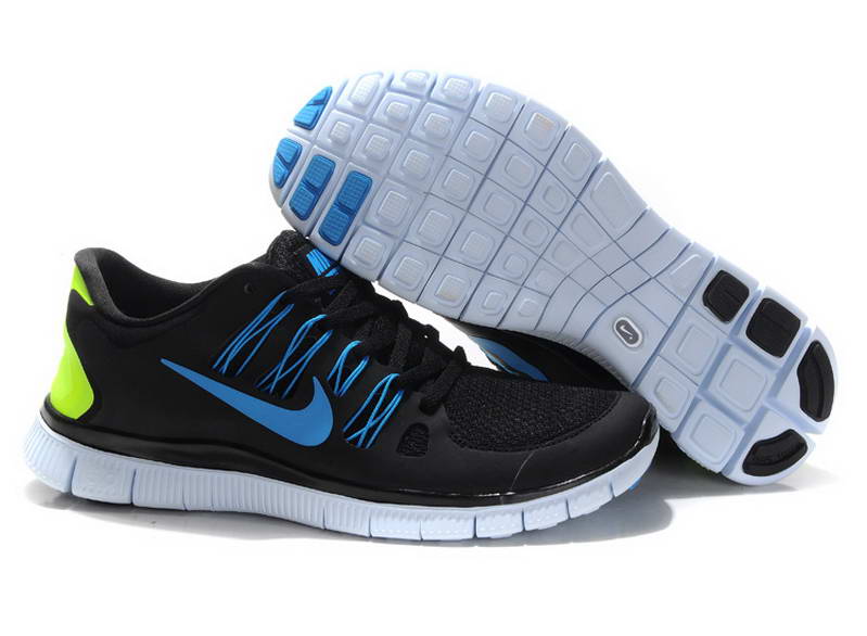 Nike Free Run 5.0 V2 Mens Running Shoes New Breathable Black Blue